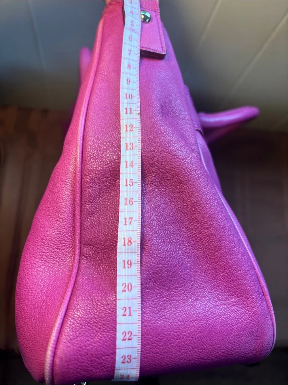 kate spade Vibrant Fuchsia Leather Satchel with Detachable Strap